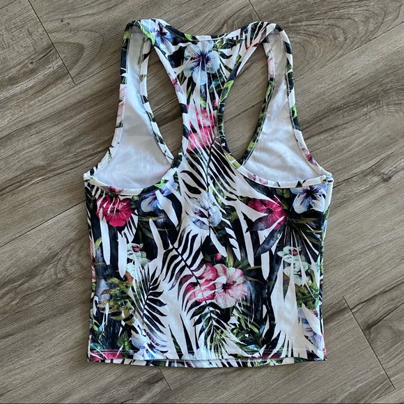 Tropical Print Workout Tank - Picture 2 of 3